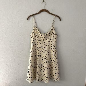 ASTR The Label Cowl Slip Dress Cream Animal Print NWOT